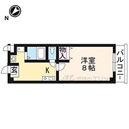 JR東海道・山陽本線 南草津駅 徒歩5分の賃貸マンション 4階1Kの間取り