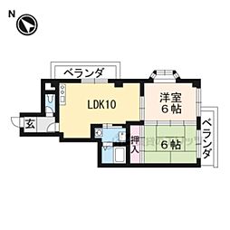 T・K矢倉 2LDKの間取図画像