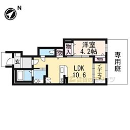 JR東海道・山陽本線 栗東駅 徒歩26分の賃貸アパート 1階1LDKの間取り