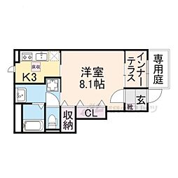 コンフォール 草津野村 1Kの間取図画像