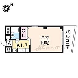 プレアール浜大津 ワンルームの間取図画像