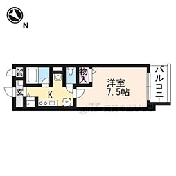 ヴィレイア101 1Kの間取図画像