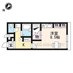 レオパレス城南 1Kの間取図画像