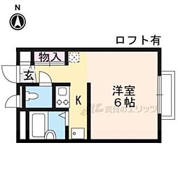 レオパレスWISTERIA 1Kの間取図画像