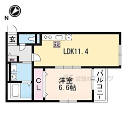 サン・リブ 1LDKの間取図画像