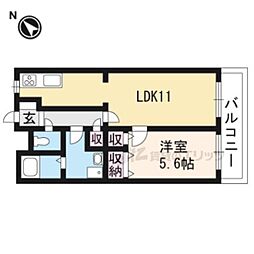 ベルヴィ栗東 1LDKの間取図画像
