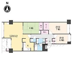 ティアラ・セントワンズリバービューウイング 3LDKの間取図画像