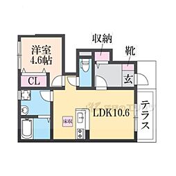 エスペランサ 1LDKの間取図画像