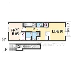 プリムローズ・M 1LDKの間取図画像