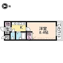 KYOMANSION 1Kの間取図画像