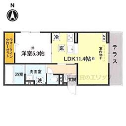 ヴェルソー石山 1LDKの間取図画像
