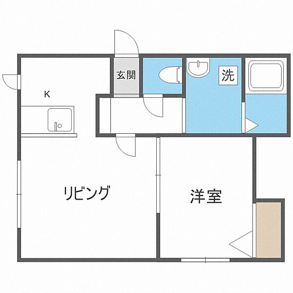 ルーチェ ｜北海道札幌市東区北十三条東16丁目(賃貸マンション1LDK・1階・35.60㎡)の写真 その2