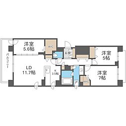 札幌市中央区南十七条西12丁目マンション 3LDKの間取図画像