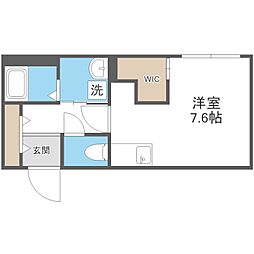 カレラ豊平2nd ワンルームの間取図画像