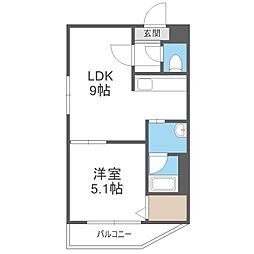 mtガーデン円山 1LDKの間取図画像