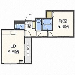 シェ・モア 1LDKの間取図画像