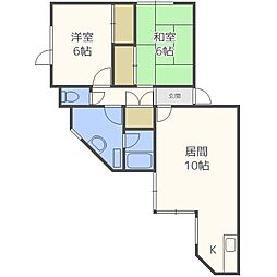 エルポート月寒東 2LDKの間取図画像