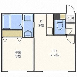 キャステル東札幌 1LDKの間取図画像