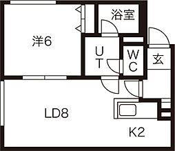 プリマクラッセ菊水 1LDKの間取図画像