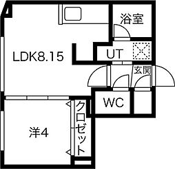 オレンジレジデンスウエスト 1LDKの間取図画像