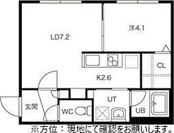 エターナルアクア 1LDKの間取図画像