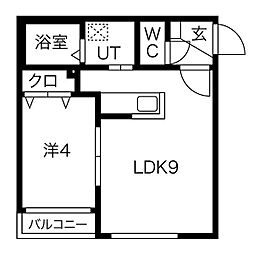 プレシェルト南円山 1LDKの間取図画像