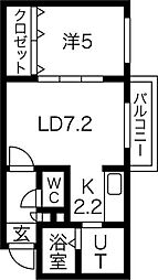 スペランツァ発寒 1LDKの間取図画像