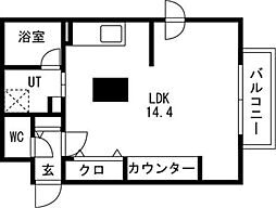 ドリームマインド 1Kの間取図画像