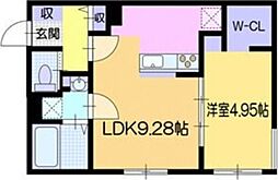 仮)アーバス南円山 1LDKの間取図画像