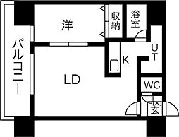 エッジウォーターテラス 1LDKの間取図画像