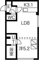 リベルタ福住 1LDKの間取図画像