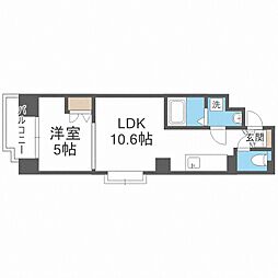 ヴィターレ 1LDKの間取図画像