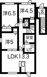 プランドール24 3LDKの間取図画像