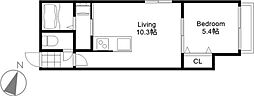 cocotte.Sta 1LDKの間取図画像