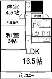 シャトー笠島 2LDKの間取図画像