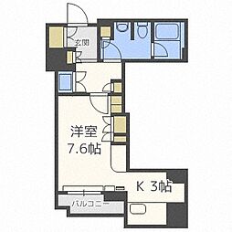 プライムメゾン大通公園 1Kの間取図画像