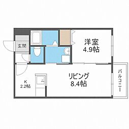 MTガーデン山の手 1LDKの間取図画像