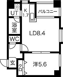 NOVAクリスタル 1LDKの間取図画像