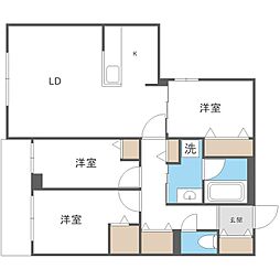 SーRESIDENCE東札幌bling 3LDKの間取図画像
