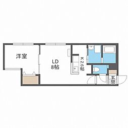 シティレジデンス南8条 1LDKの間取図画像