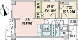 サニーヒルズ2番館 2LDKの間取図画像