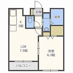 スカイハウス 1LDKの間取図画像