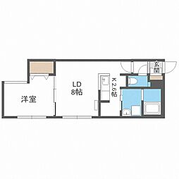シティレジデンス南8条 1LDKの間取図画像
