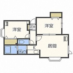 モデュロール山の手A 2LDKの間取図画像