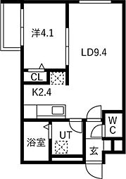 札幌市北区新琴似十条1丁目マンション 1LDKの間取図画像