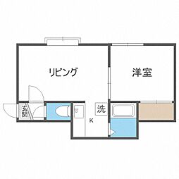 Eフラット 1LDKの間取図画像