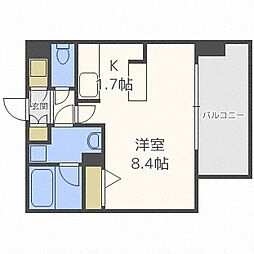クレジデンス札幌・南4条 1Kの間取図画像