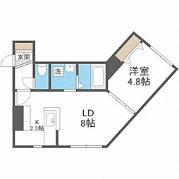 デイズ発寒南 1LDKの間取図画像