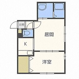 アボンド 1LDKの間取図画像