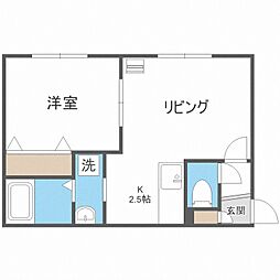 クラリス24軒 1LDKの間取図画像